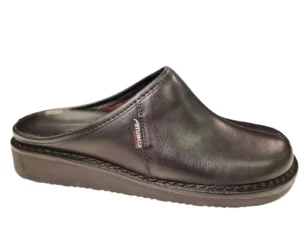 Amako Amako 550 Zwarte Leren Heren Muilen Slippers