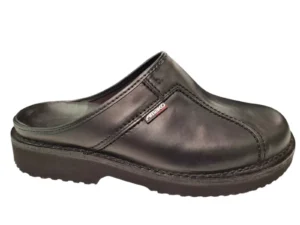 Amako Amako 575 Zwarte Leren Heren Muilen Slippers Breed Model