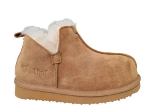 Fellhof Fellhof Rhino 3119 Cognac Hoge Gesloten Suede Uniseks Pantoffels Merinowol