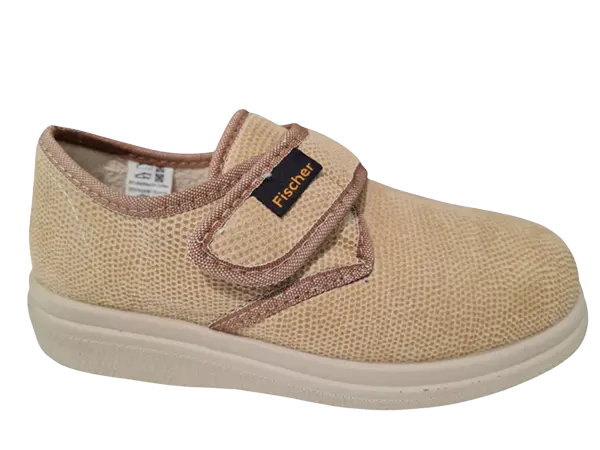 Beige Fischer medische pantoffel