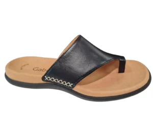 Gabor Gabor Zwarte Leren Dames Teenslippers