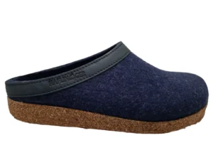 Haflinger Haflinger Blauwe Unisex Pantoffel Open Hiel Kurken Zool