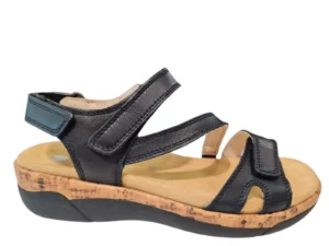 Remonte Remonte Zwarte Leren Dames Sandalen