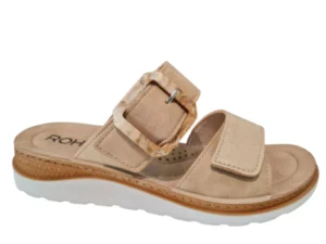 Rohde Rohde Beige Leren Dames Slippers