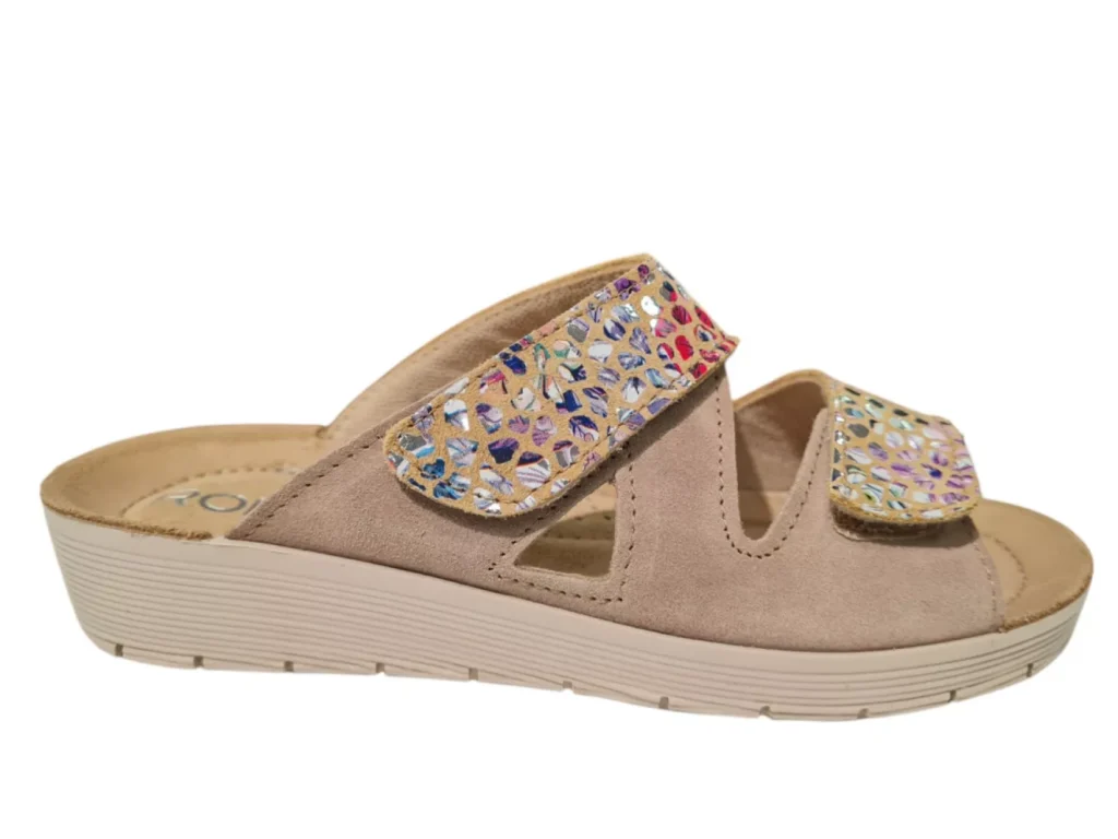 Rohde Rohde Beige Nubuck Dames Slippers