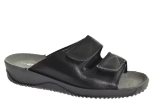 Rohde Rohde Zwarte Leren Dames Slippers