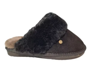 Warmbat Warmbat Flurry Zwarte Open Dames Pantoffels