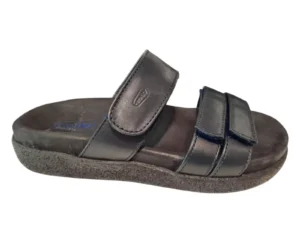 Wolky Wolky Blauwe Leren Dames Slippers Slides