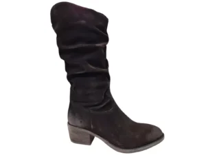 Aqa Aqa Zwarte Suede Dames Laarzen