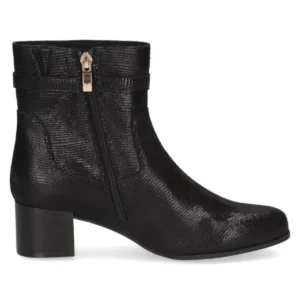 Caprice Caprice Leren Zwarte Dames Enkellaarzen