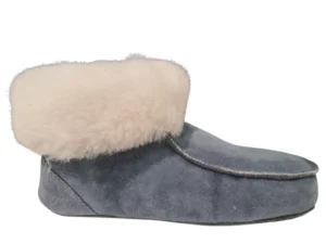 Fellhof Fellhof 3101 Blauw Grijs Uniseks Merinowol Pantoffels Leren zool