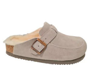 Fellhof Fellhof Elvas 3208 Grijs Open Dames Pantoffels Suede Merinowol