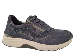 Gabor Gabor Rollingsoft Blauwe Suede Dames Sneakers