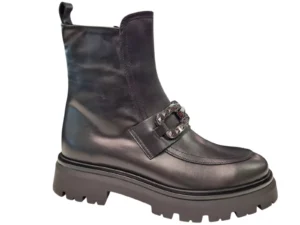 Gianluca Pisati Gianluca Pisati Zwarte Leren Dames Enkellaarzen