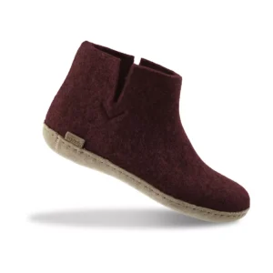 Glerups Glerups Hoge Wollen Sloffen Leren Zool Bietenrood