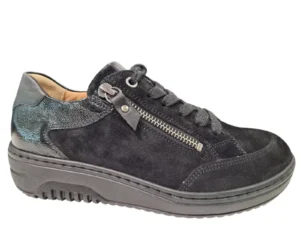 Hartjes Hartjes Zwarte Suede Dames Sneakers