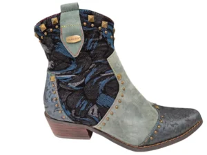 Laura Vita Laura Vita Turquoise Leren Dames Cowboy Laarzen