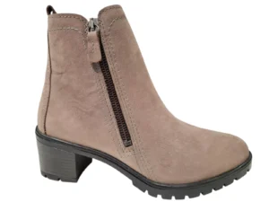 Longo Longo Nubuck Taupe Dames Enkellaarsjes