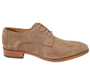 Melik Melik Gabbro Beige Leren Heren Geklede Veterschoenen