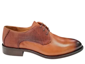 Melik Melik Ranzek Cognac Leren Heren Geklede Veterschoenen