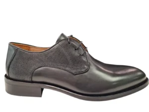 Melik Melik Ranzek Zwart Leren Heren Geklede Veterschoenen