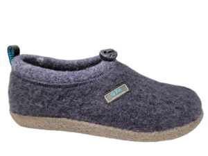 Q Fit Q Fit Cato Blauwe Wollen Gesloten Dames Pantoffels