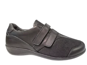 Q Fit Q Fit Nola Zwarte Leren Bandschoenen Dames