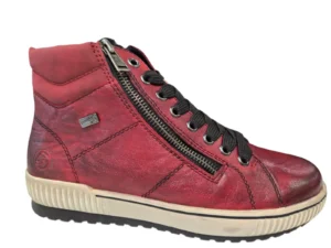 Remonte Remonte Rode Leren Dames Veterschoenen