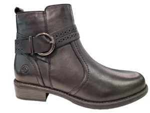 Remonte Remonte Zwarte Leren Dames Enkellaarzen