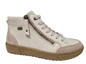 Remonte Remonte Gebroken Witte Leren Dames Veterschoenen