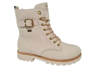Remonte Remonte Witte Leren Dames Veterboots