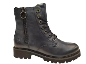 Remonte Remonte Blauwe Leren Dames Veterboots