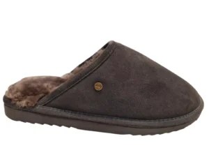 Warmbat Warmbat Classic Unisex Suede Charcoal Open Pantoffels