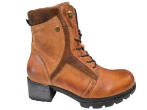 Wolky Wolky Bruine leren Dames Veterboots