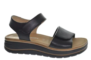 Hartjes Hartjes Dames Sandalen Breedtemaat H leer Zwart