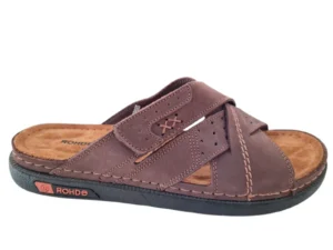 Rohde Rohde Bruine Leren Heren Slippers