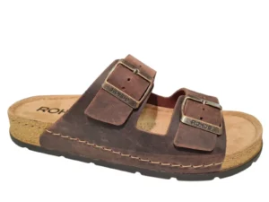 Rohde Rohde Bruine Leren Heren Slippers