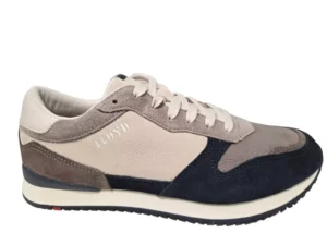 LLoyd LLoyd Elmore Navy Grey White Sneakers Wit Leer Heren