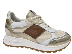 Piedi Nudi Piedi Nudi Helen 03.01 Gold Leopard Sneakers Wit/Goud Leer Dames H