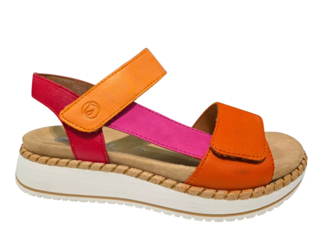 Remonte Remonte D3J50-38 Sandalen Oranje/Roze Leer Dames