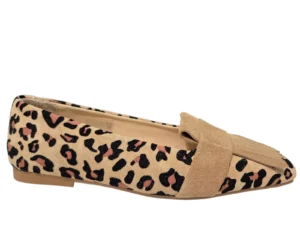 Roberto D'Angelo Roberto D'Angelo Dalton Leopardo Flock Instappers Beige Panterprint Suede Dames