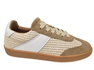Roberto D'Angelo Roberto D'Angelo Strum Velur Raffia Sneakers Beige Leer en Suede Dames