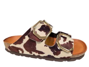 Rohde Rohde 5637 72 Slippers Synthetisch Bruin Koeienprint Dames