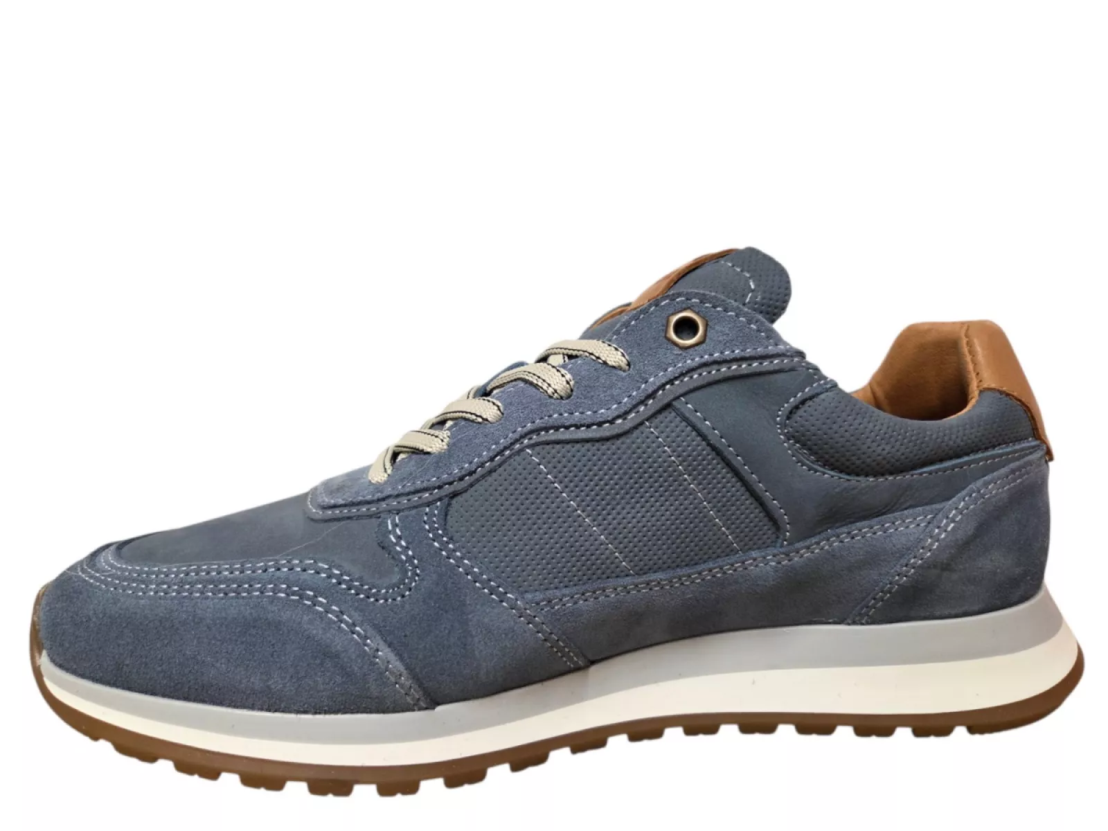 Bufflox Bufflox Madrid Sneakers Blauw Leer en Suede Heren