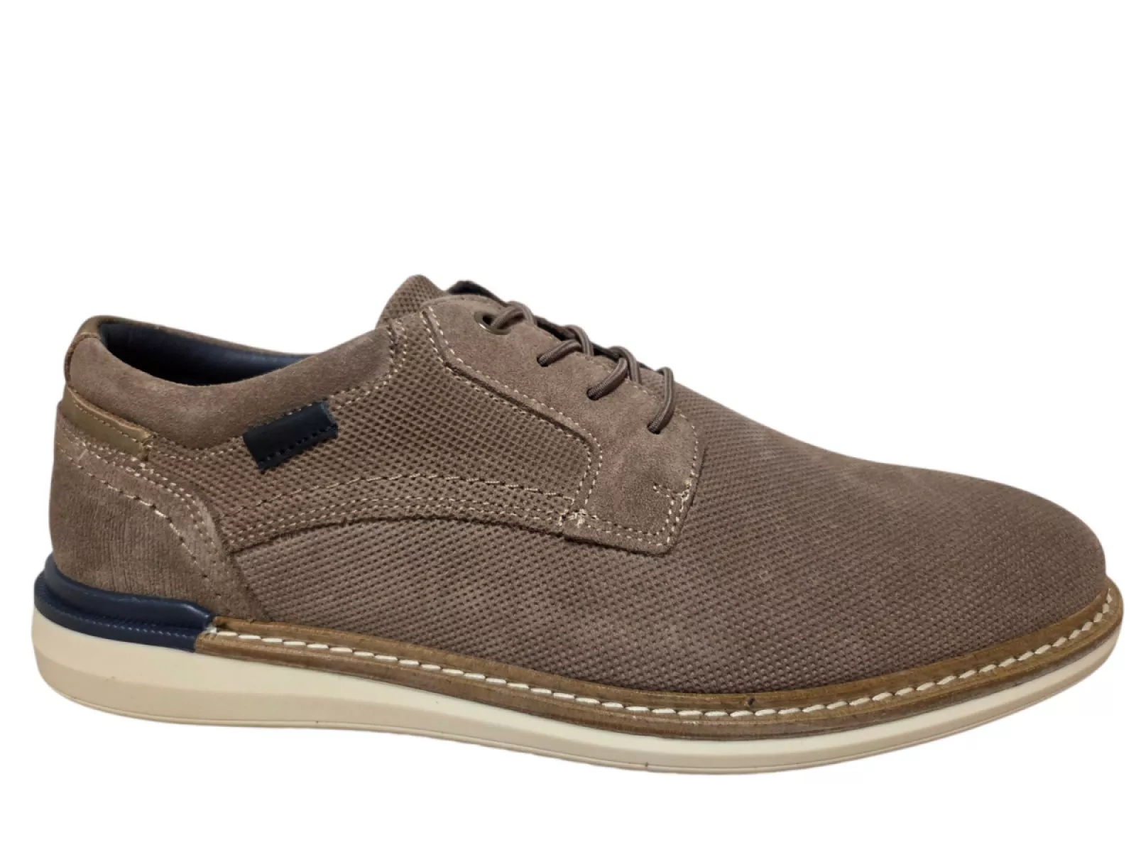 Bufflox Bufflox Viena Taupe Veterschoenen Taupe Suede Heren