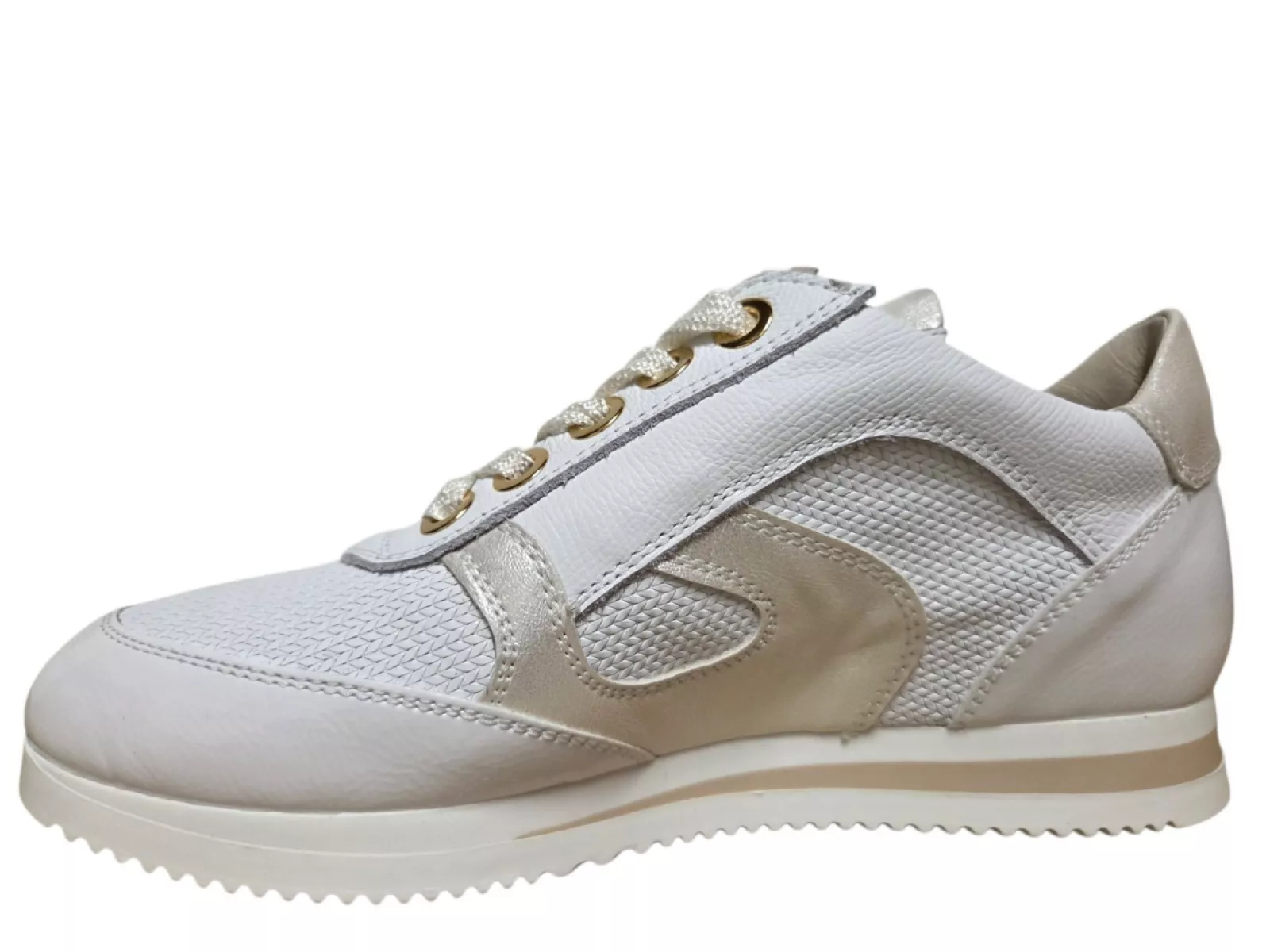 DL Sport DL Sport 6994 567 Gloss Bianco Sneakers Wit Leer Dames