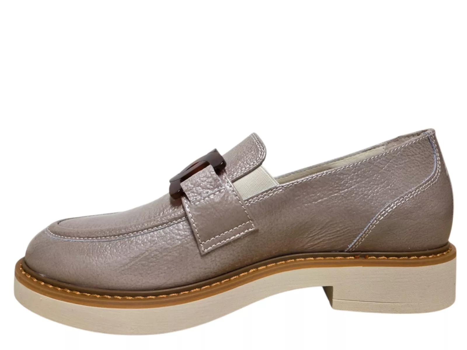 DL Sport DL Sport 7030 Svezia Tasso Elast 60 Pan Instapper Licht Taupe Lak Leer Dames