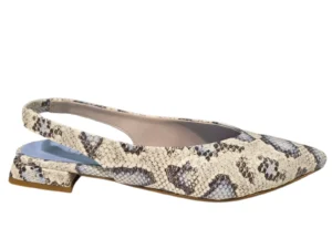 Gianluca Pisati Gianluca Pisati Praia Pitone Jeans Slingback Wit Slangenprint Leer Dames