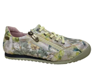 Laura Vita Laura Vita Tivanao 05 Jaune Sneakers Groen Gebloemd Leer Dames