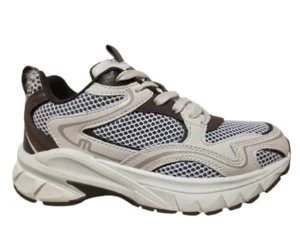 Maruti Maruti Novi Leath V78 Sneakers Offwhite Bruin Leer en Textiel Dames